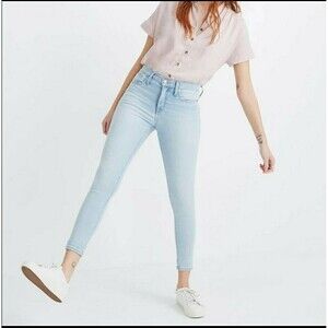 Madewell 9" Mid-rise Skinny Crop Jeans Size 28 Blue Light